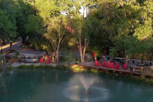 water view of deck trees H